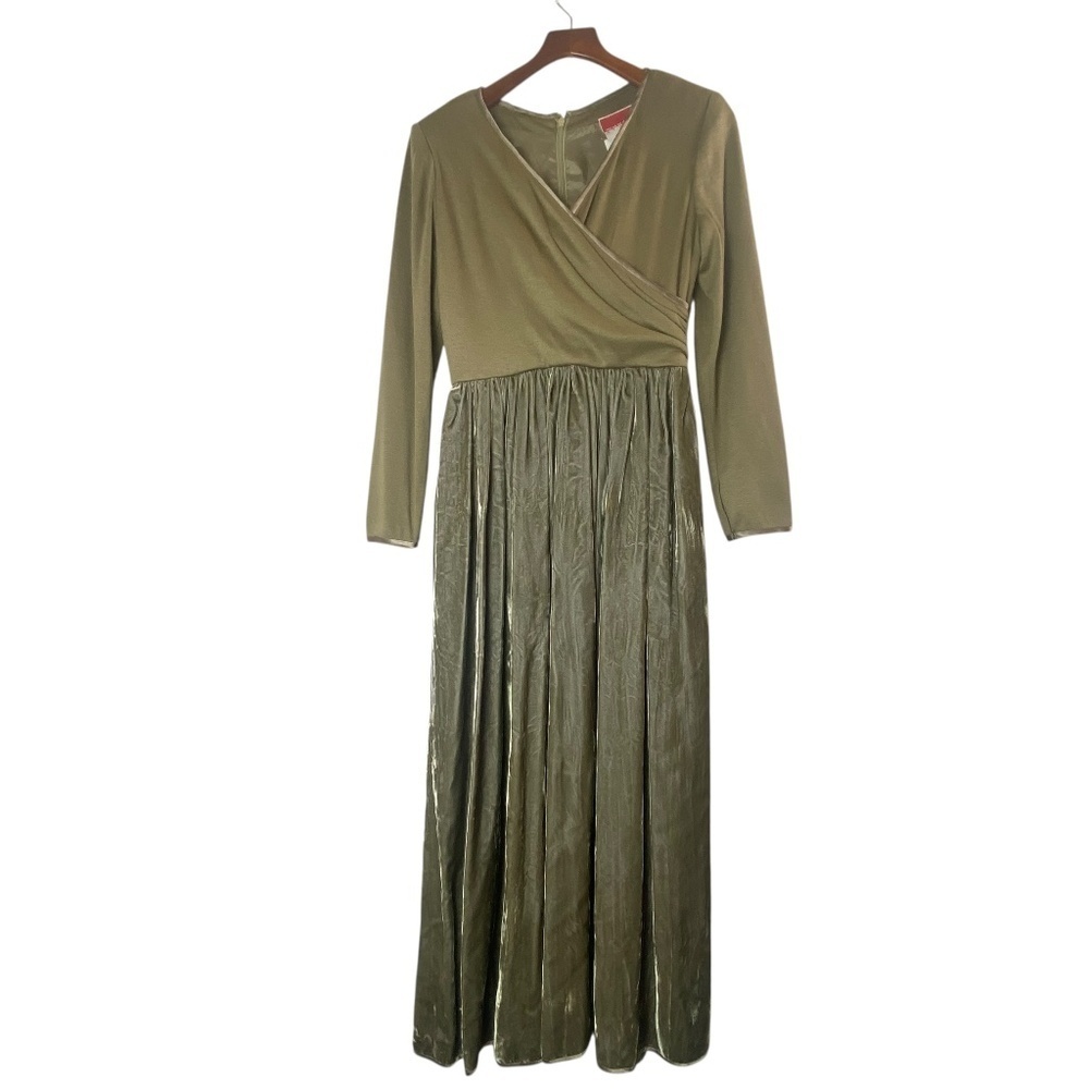 Vintage 1980s OSCAR DE LA RENTA Studio Velvet Long Dress Made in Hong Kong